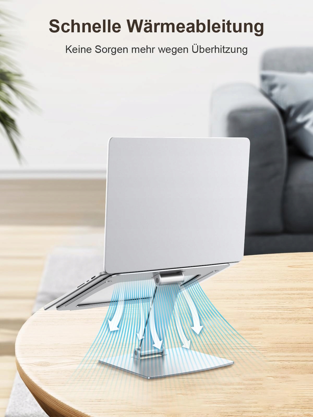 CIRYCASE Regulowany Stojak Na Laptopa Aluminiowy Chłodzący Srebrny — miniatura 5