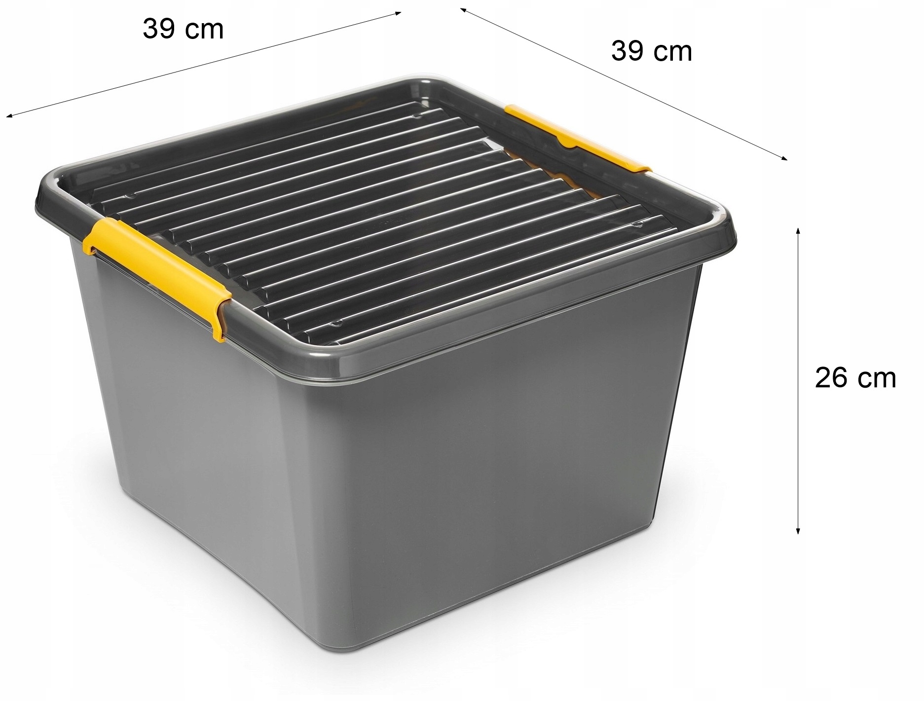 Pojemnik organizer 32 L szary z pokrywą, solidny BPA-free