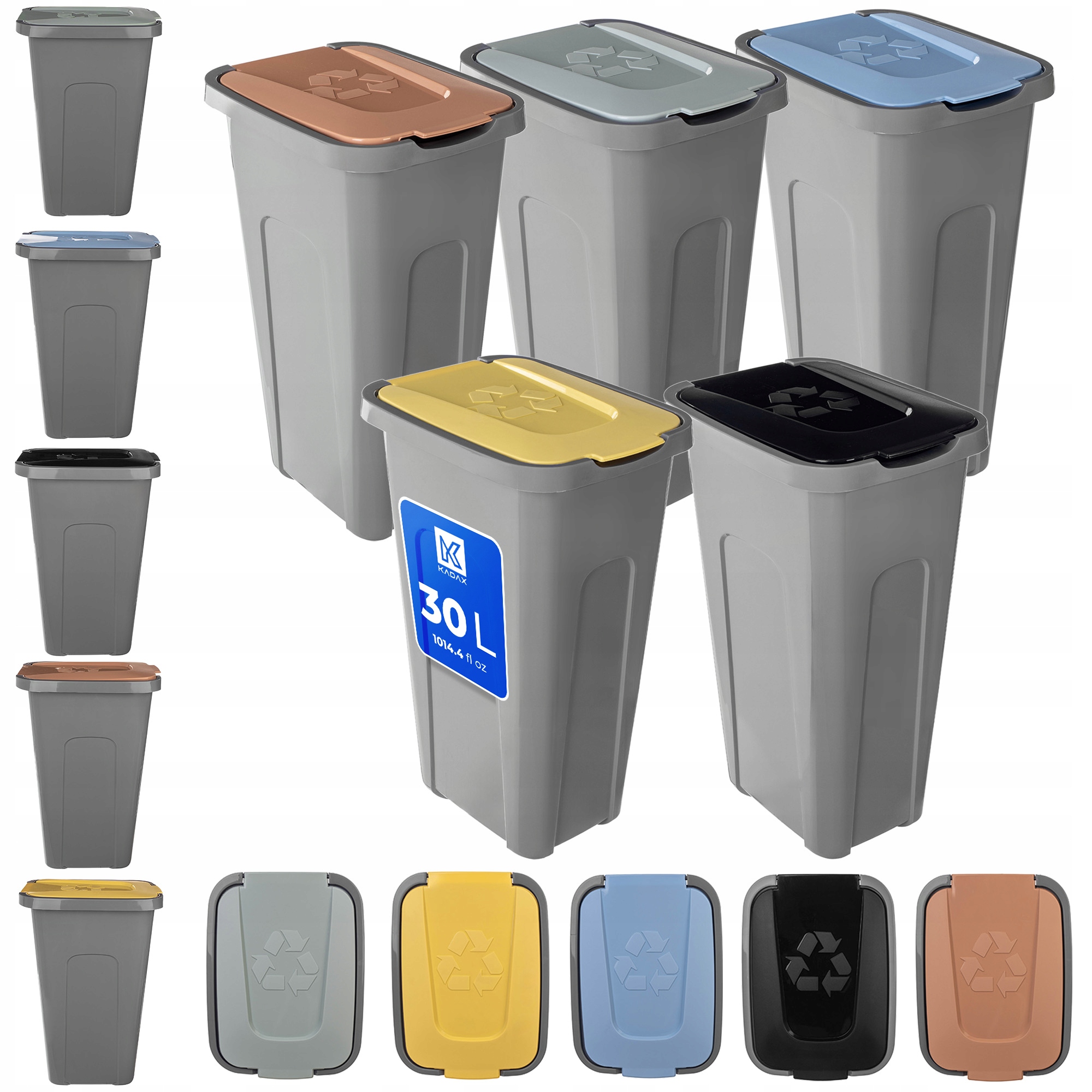 Levně Koše Na Odpadky 30L Na Třídění Odpadkových Košů 5ks