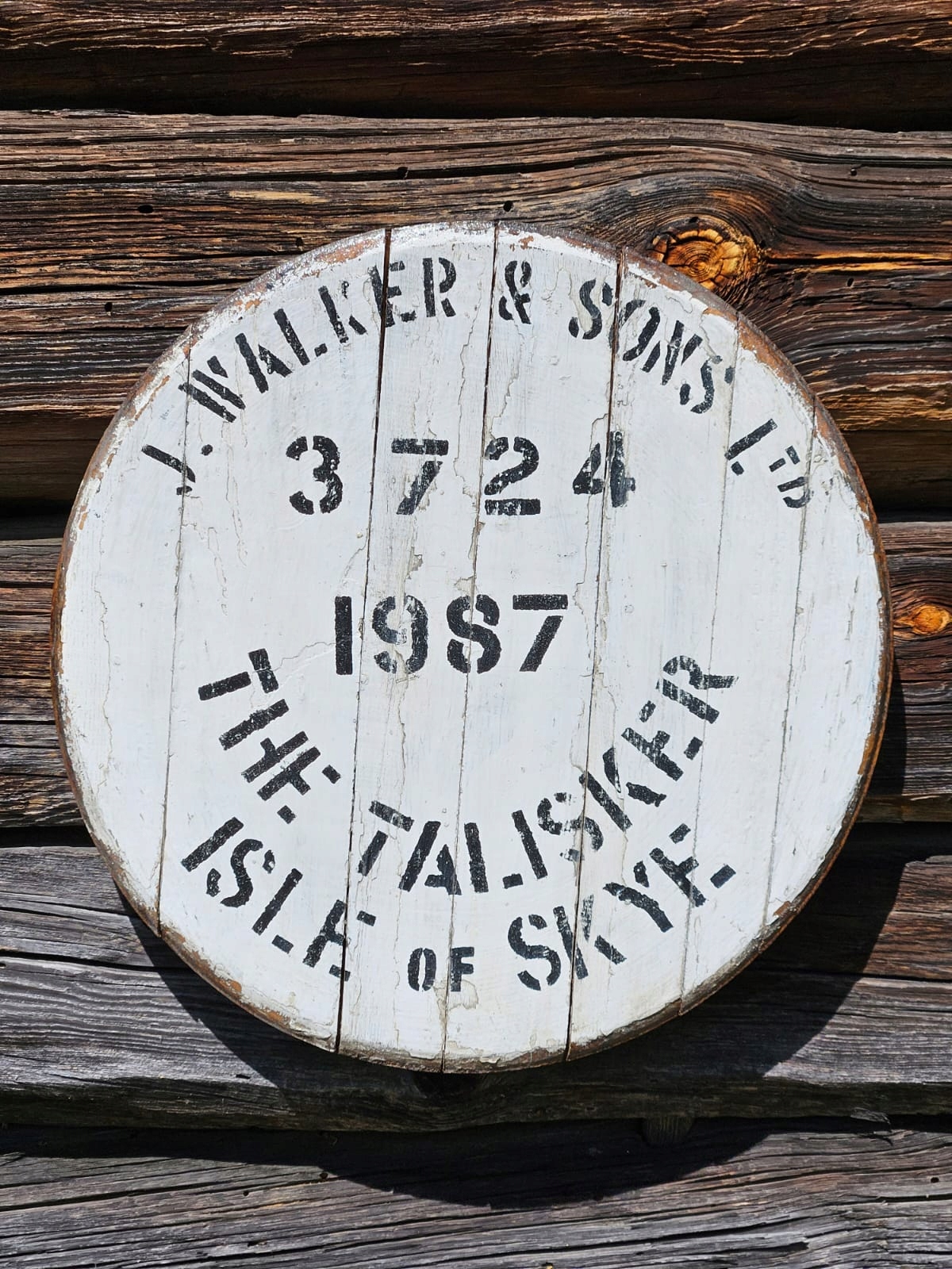 Dekiel ze sudu na skotskou whisky Talisker 1987 Bílý