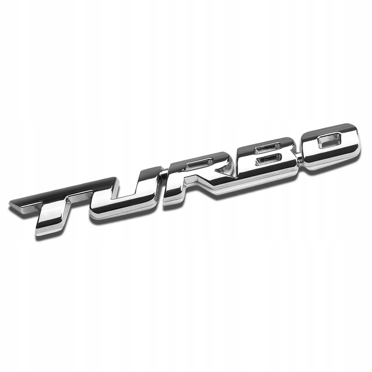Emblemat metalowy Turbo 97mm Srebrny Chrom