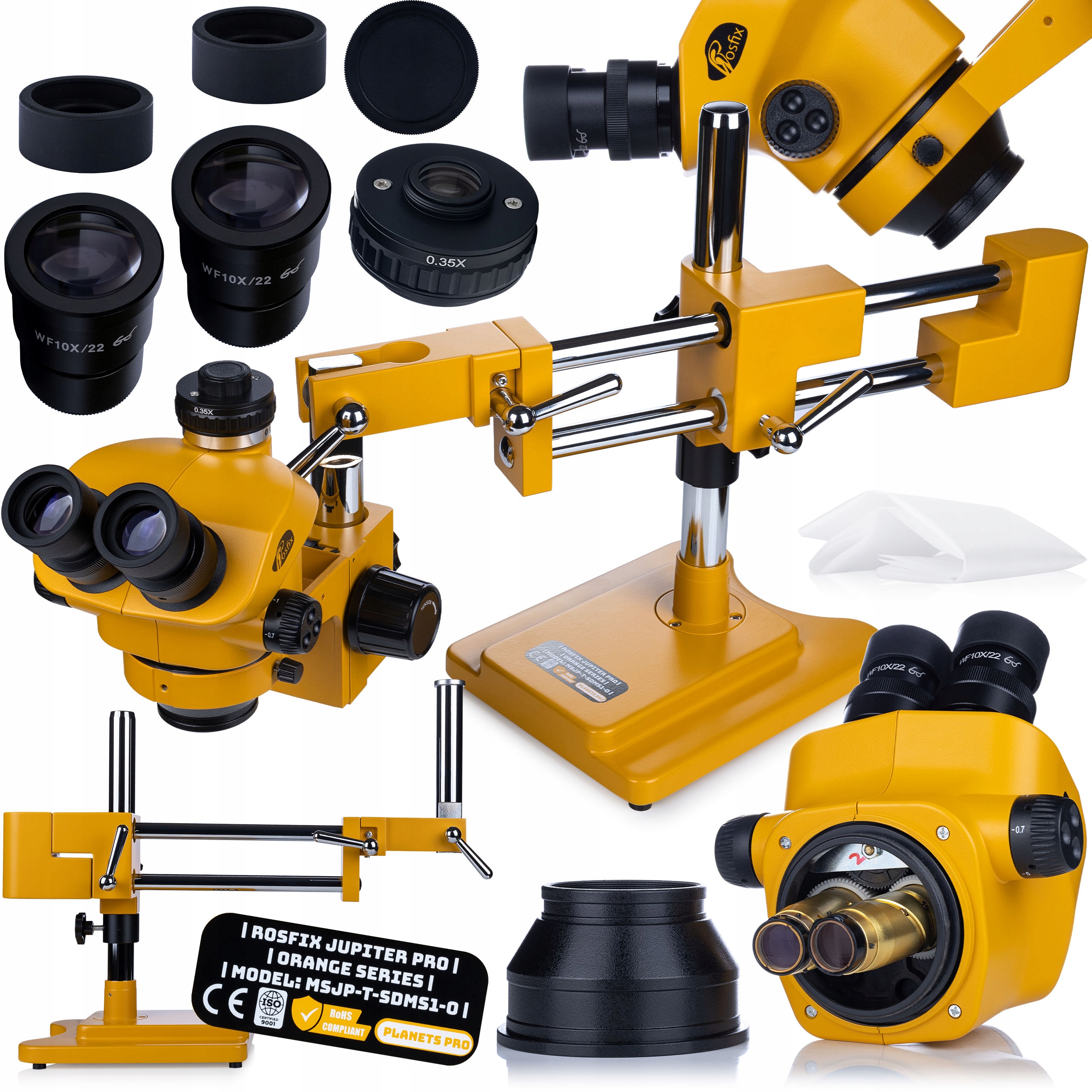 Stereoskopický Trinokulární Mikroskop Na Jeřábu Zoom C-mount Servisní Hq