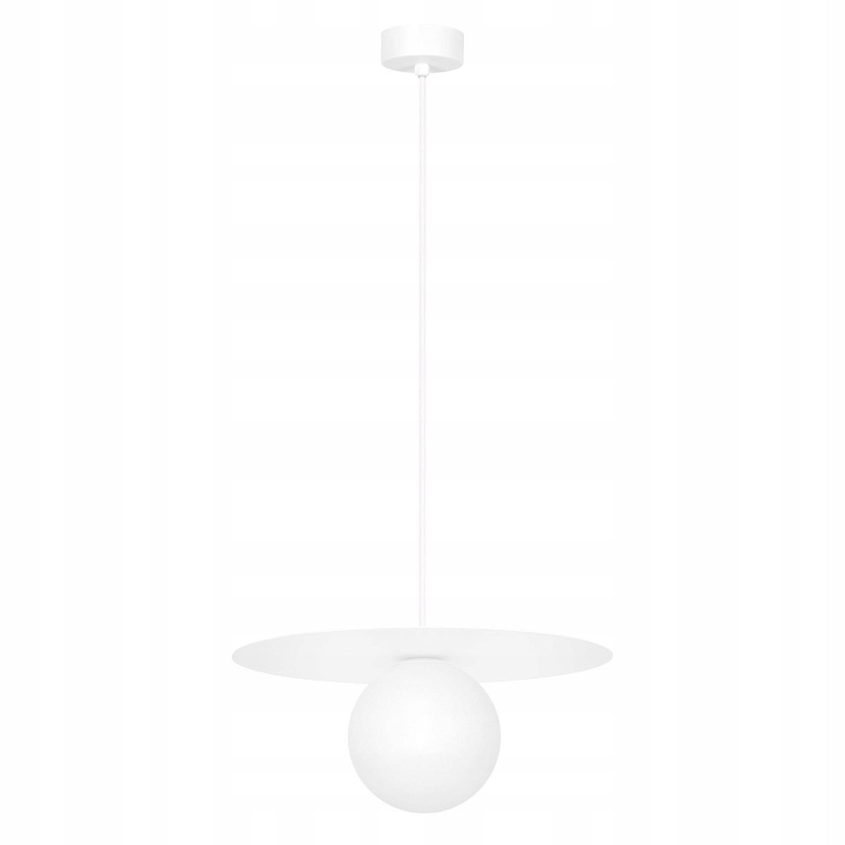 Závesná lampa biela sklenená biela guľa okrúhla 25 cm do spálne Kaja