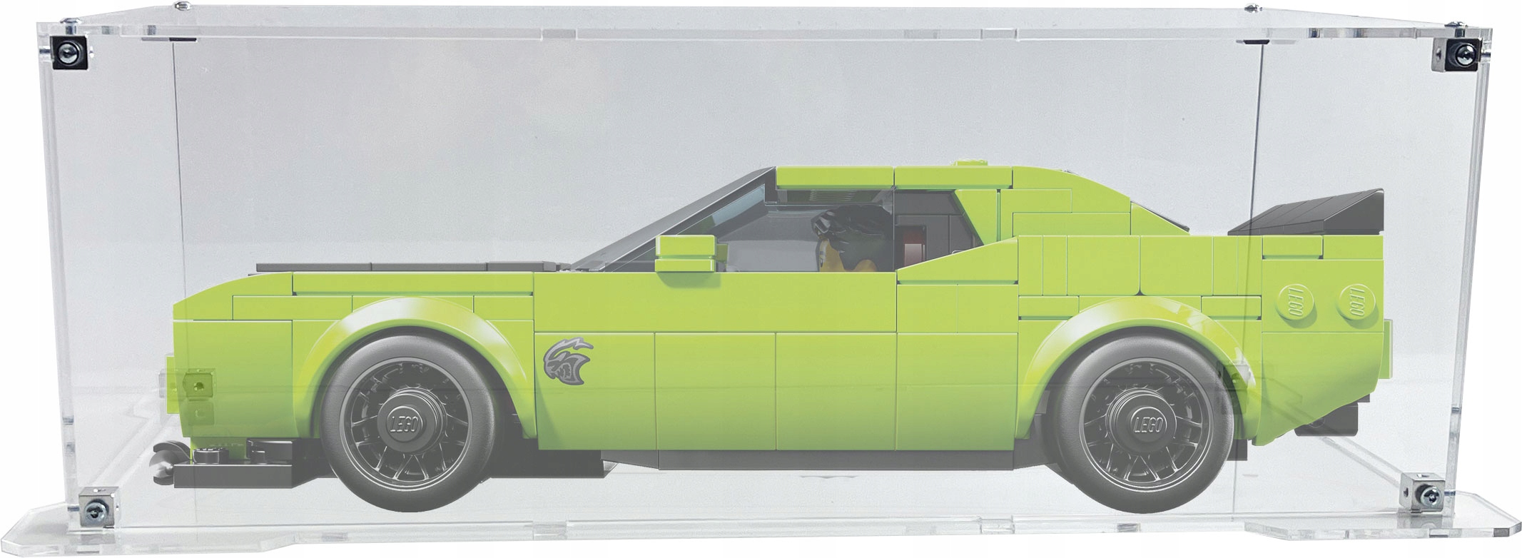 Vitrína s podstavcem Drewlandia pro stavebnici Lego 77237 Dodge Challenger Srt