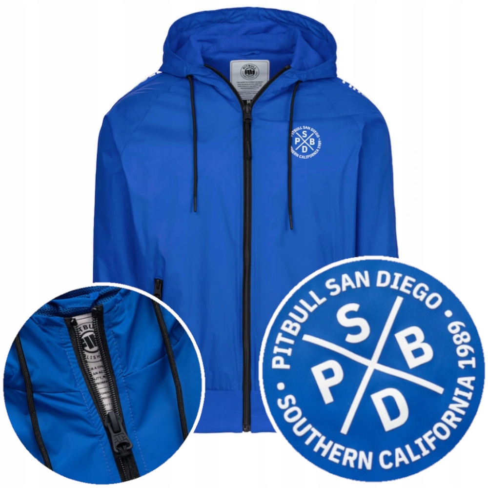 Męska Kurtka Wiosenna Pit Bull Athletic Tape Wodoodporna z Kapturem_XL