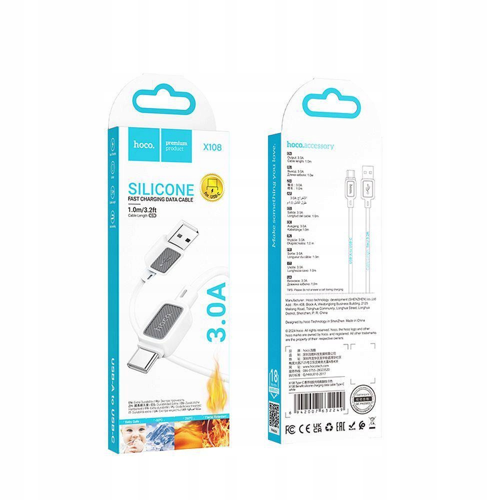 Hoco Kabel Usb A Do Typ C 3A X108 1 M Biały