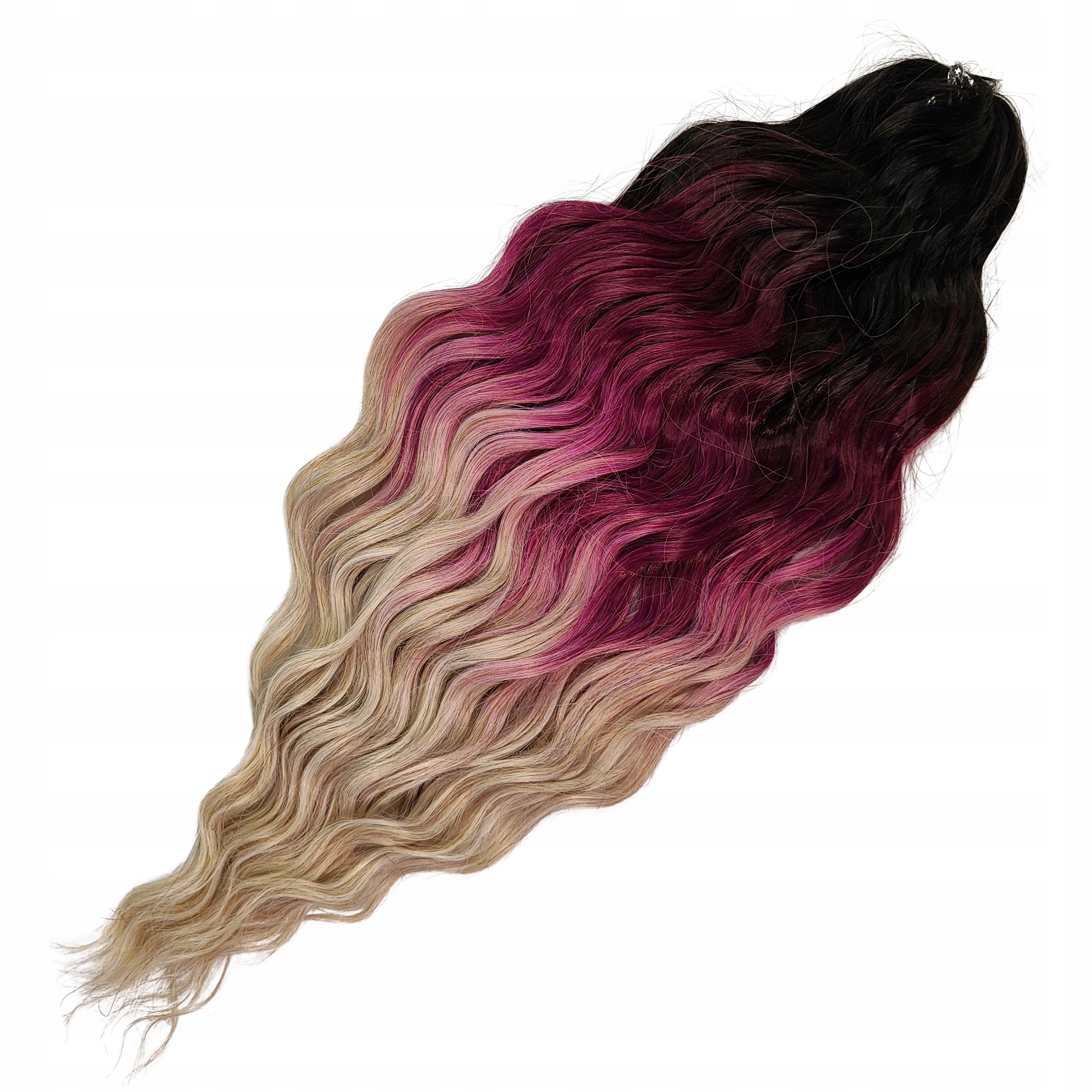 Włosy syntetyczne loki fala do czesania Anna 60cm 300g Kolor: 3T-PGREY11