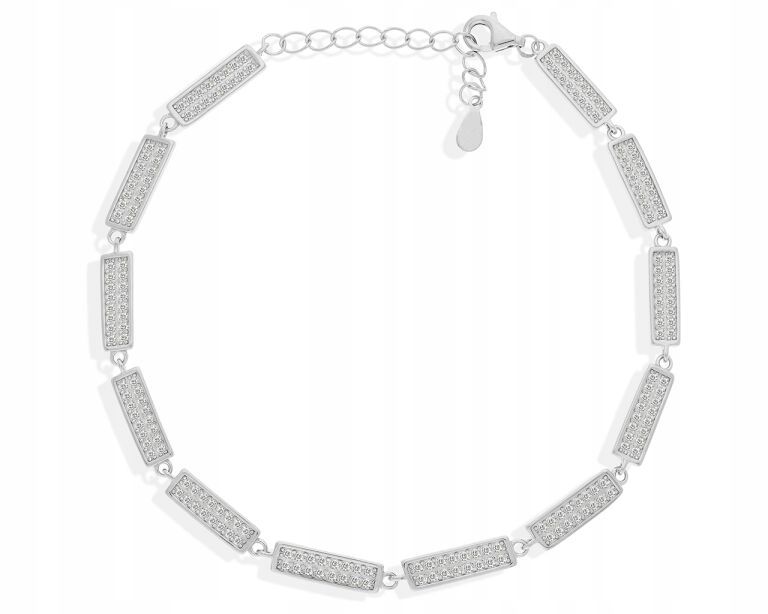 Stříbrný dámský náramek se zirkony Bohatě zdobený Elegantní ryzost 925