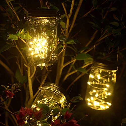YMENOW 6 Solar Garden Lights 30 LED Jar Outdoor Lighting — miniatura 5