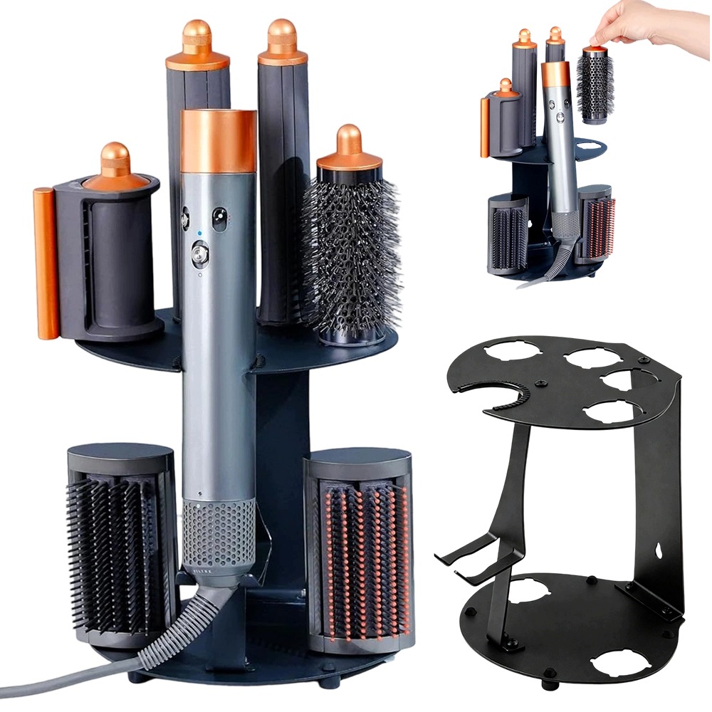 Stojan Na Kulmu Dyson Airwrap, Organizér Na 6 Nástavců, Černý, Kovový