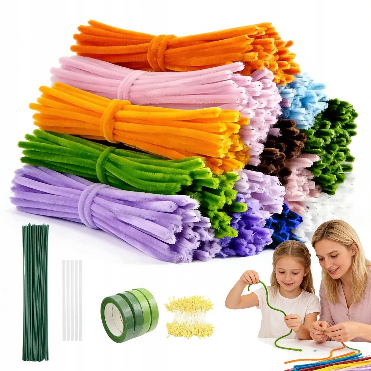 Kreativní Drátky Barevné Plyšové Nadýchané 30 cm 800 Kusů