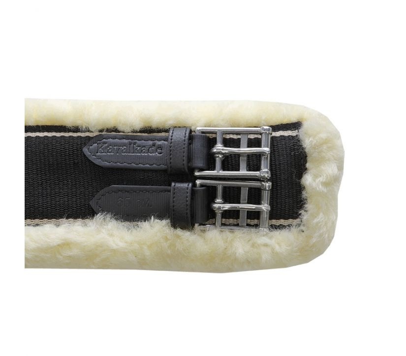 Popręg Dr z futrem black/natural Kavalkade
