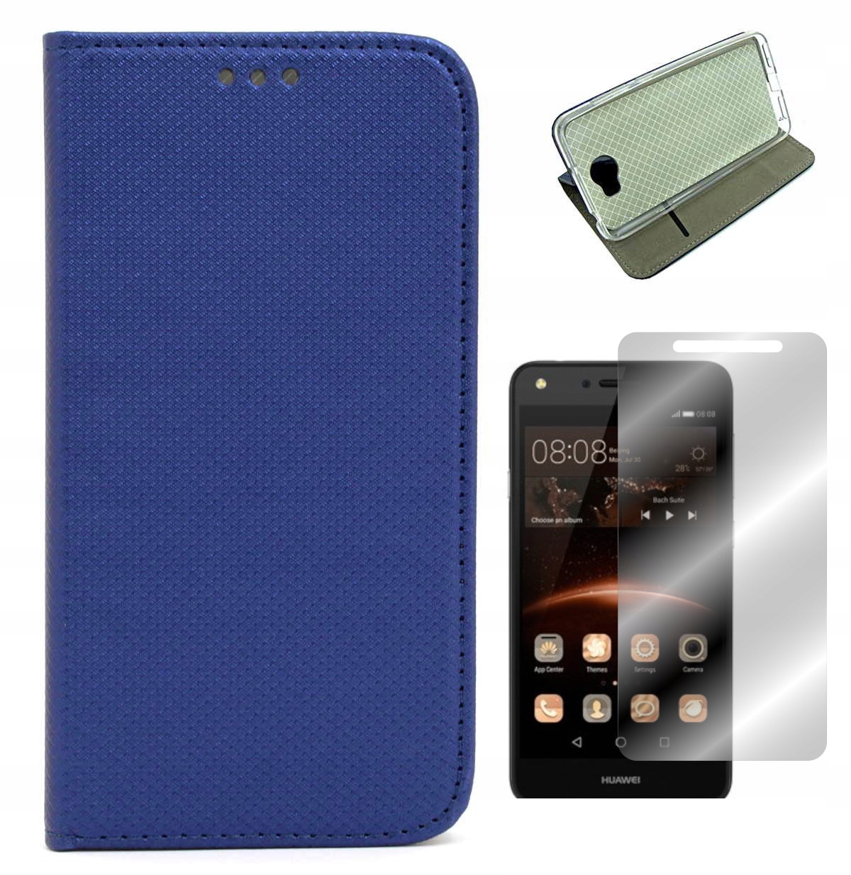 

Etui Smart Magnet do Huawei Y5II CUN-L21 gra+SZKŁO