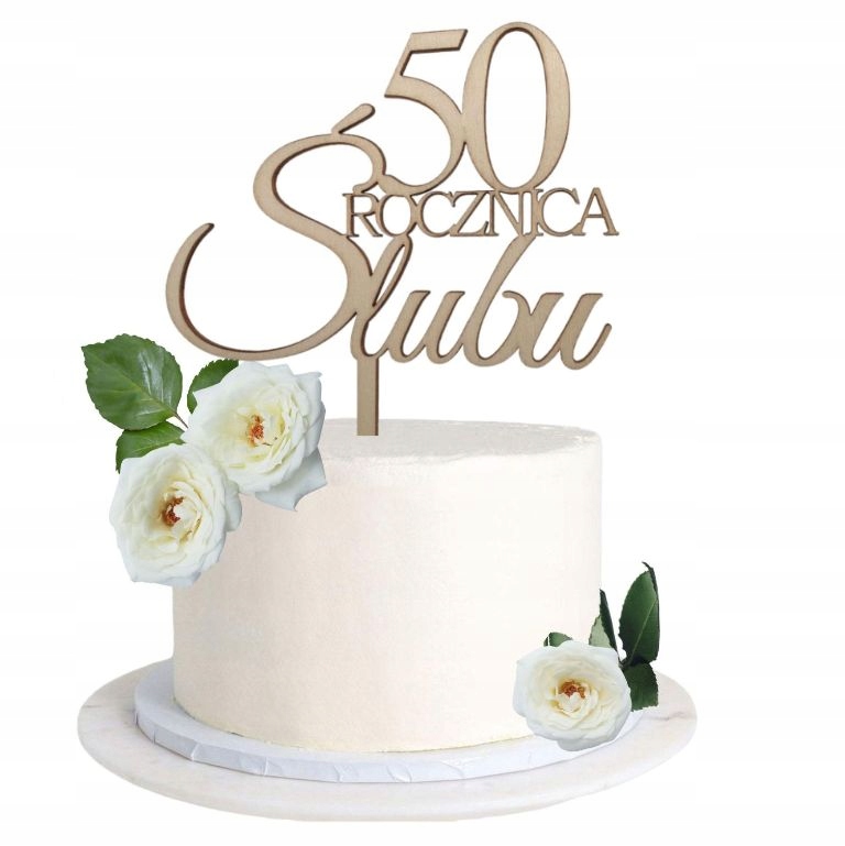 Topper na tort rocznice Rocznica Ślubu drewniany Marka Wertom