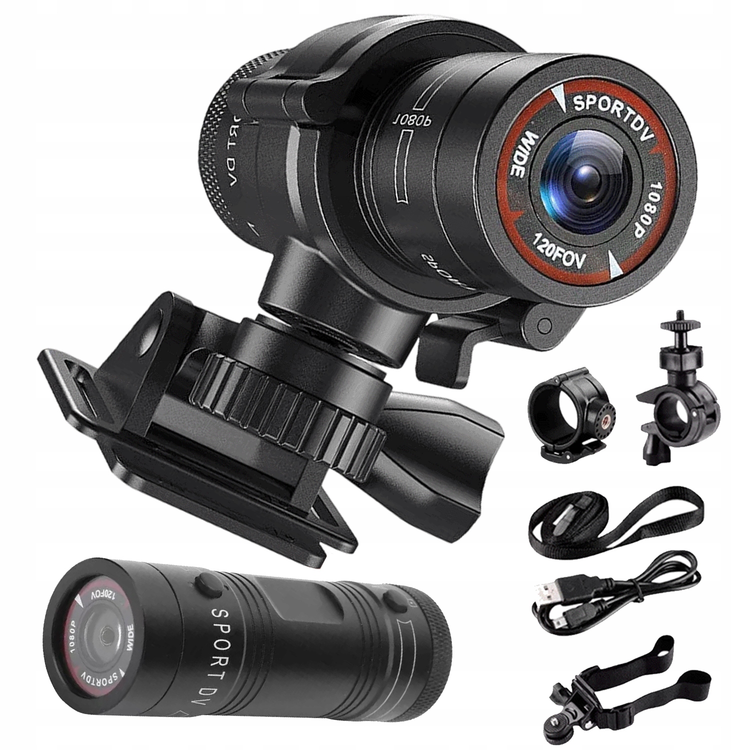 1080P Širokoúhlá Kamera Na Kolo Pro Nahrávání Videa S Držákem Na Helmu