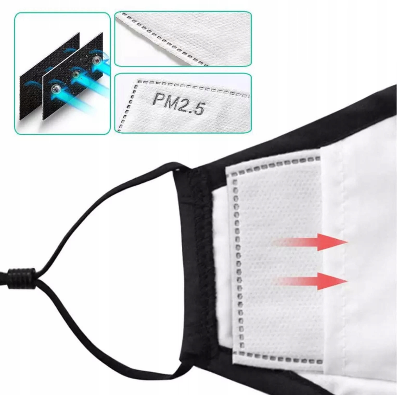 FILTRY DO MASKI MASECZKI HEPA PM2.5 20szt FFP3 EKO Rodzaj inna