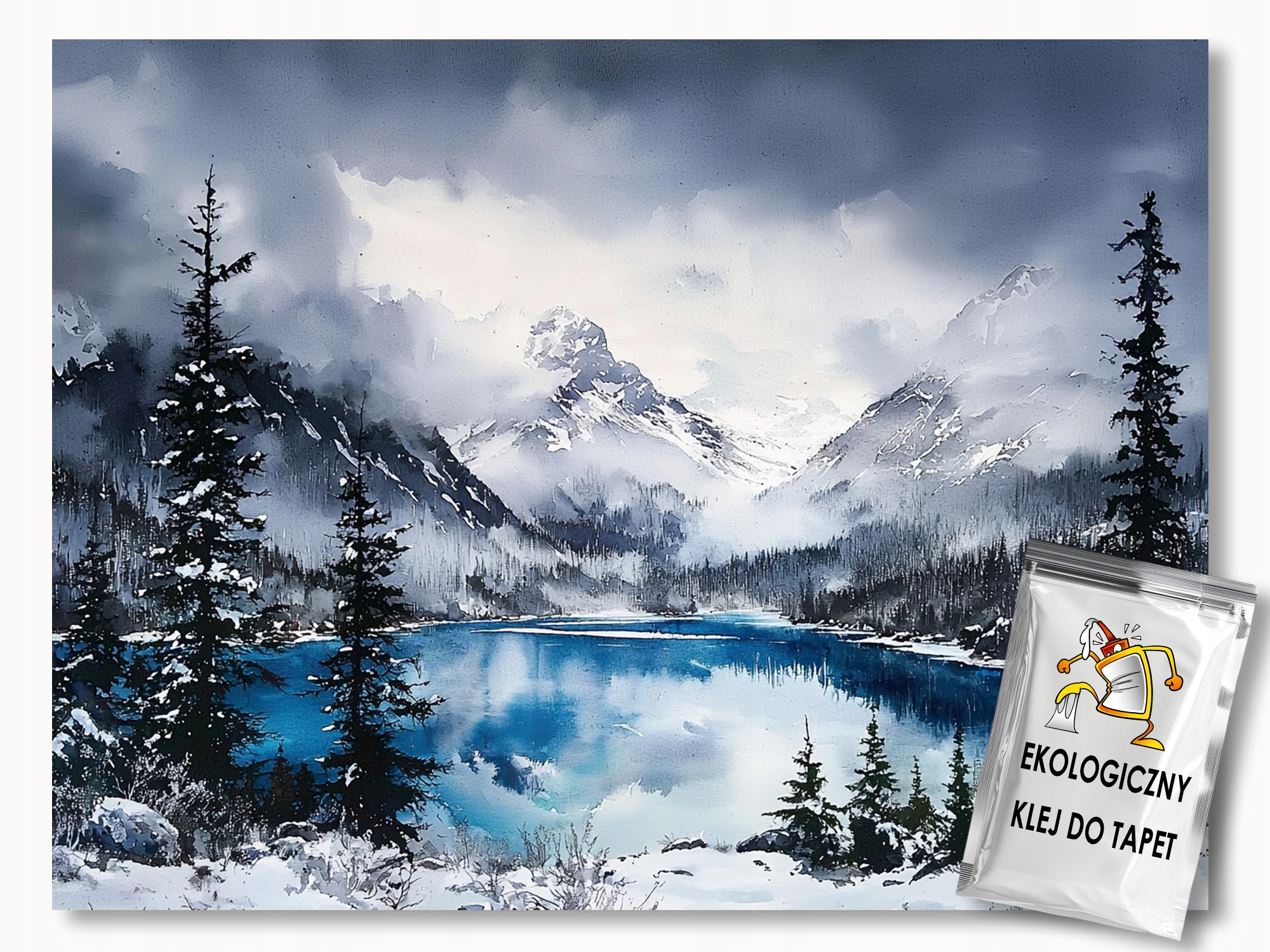 Fototapeta Flizelina Krajina Hory Vrcholy Jezero Zima Sníh 300x210 155g