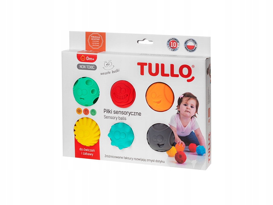 

Piłki sensoryczne buźki Tullo 6 sztuk