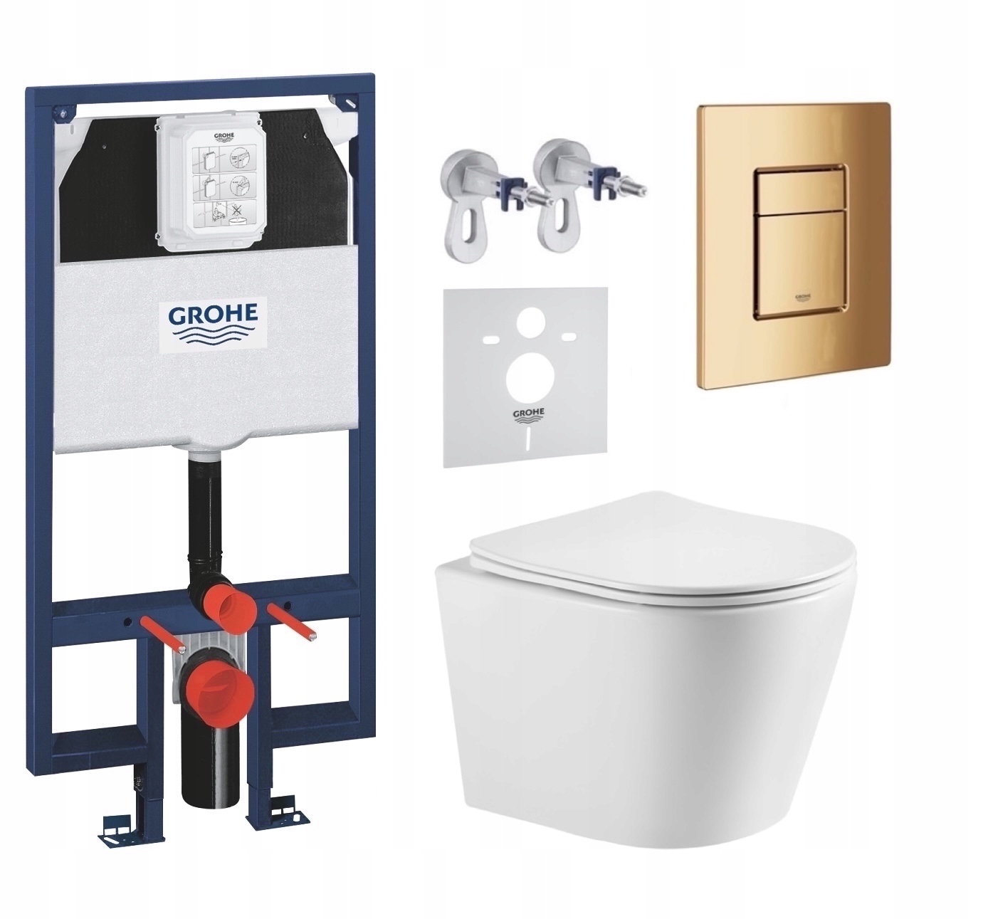 7v1 Wc Sada, Stelaz Grohe Slim, Wc Miska Tornado Imprese, Tlačidlo