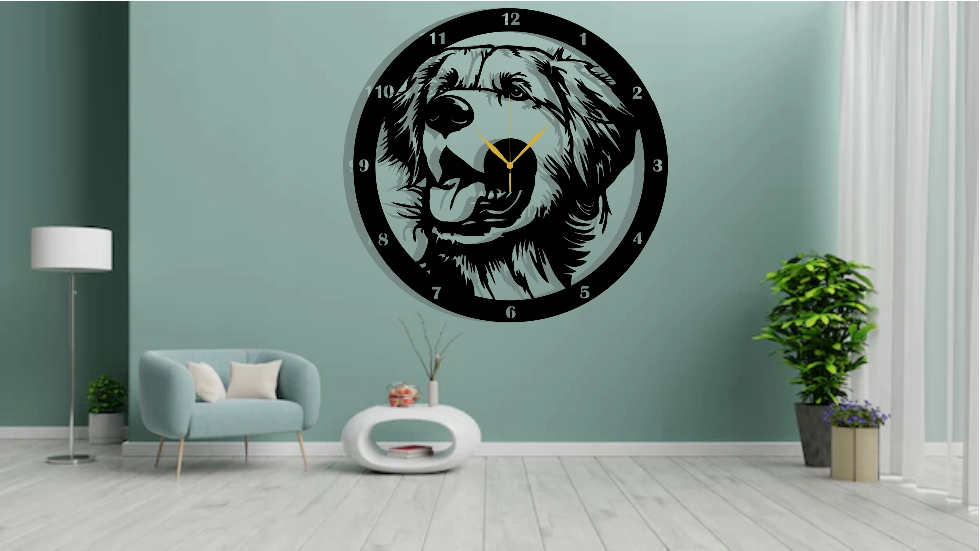 ZEGAR PIES GOLDEN RETRIEVER RASY PSÓW 80CM 3D Marka Borkowski