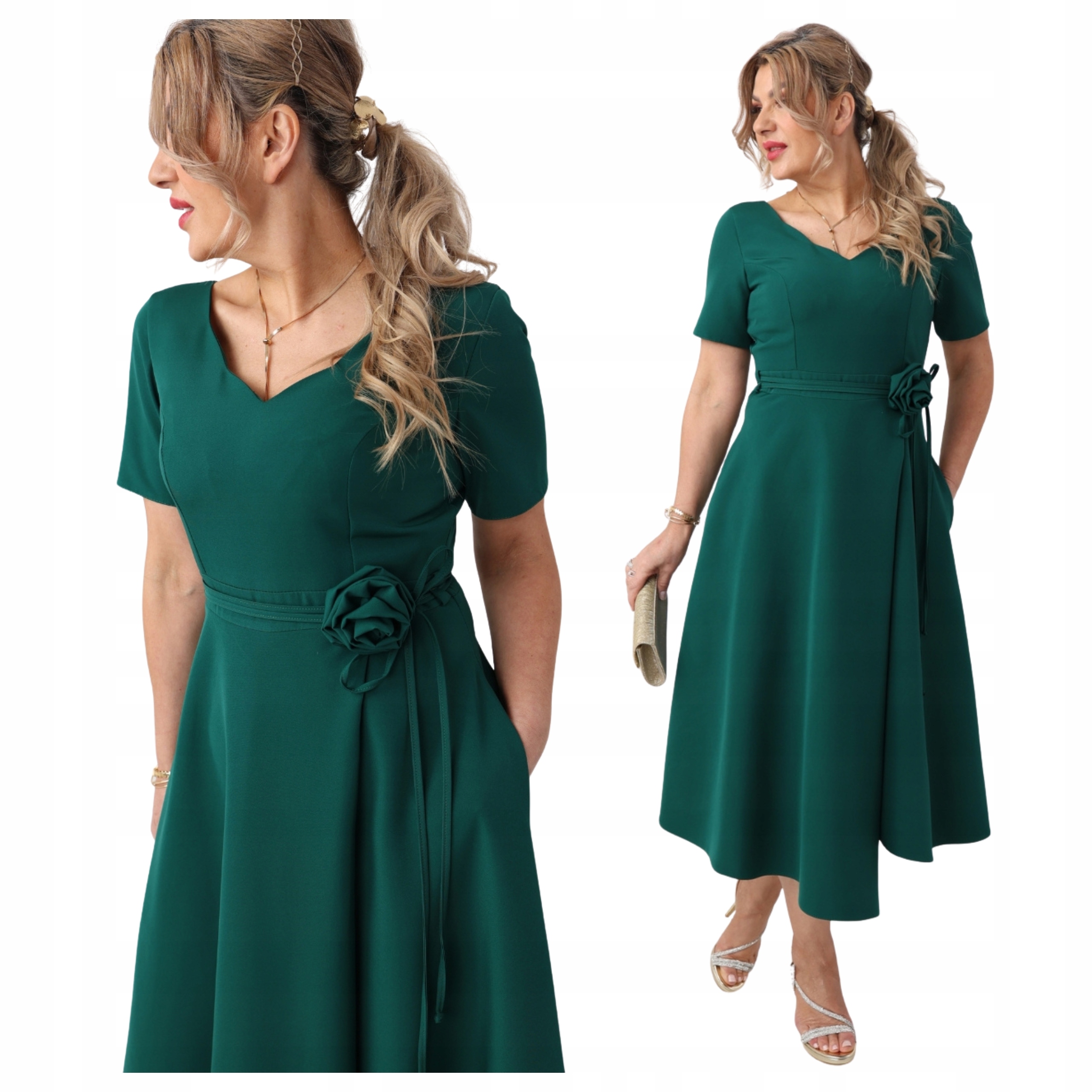 Sukienka wizytowa rozkloszowana Polski Producent duże rozmiary