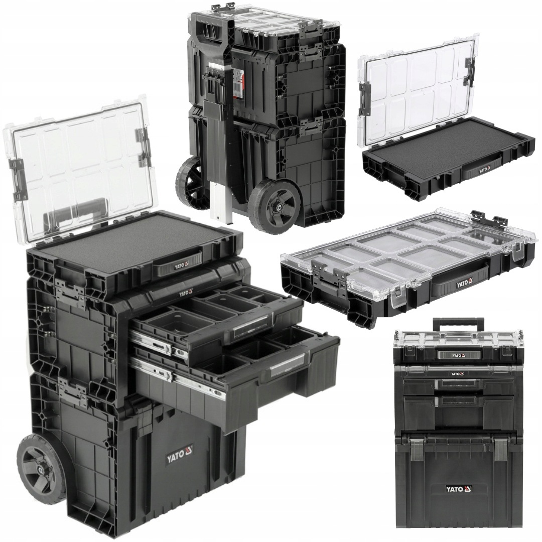 Nástrojový box na kolečkách Set 3 Modulární Boxy Yato YT-09173