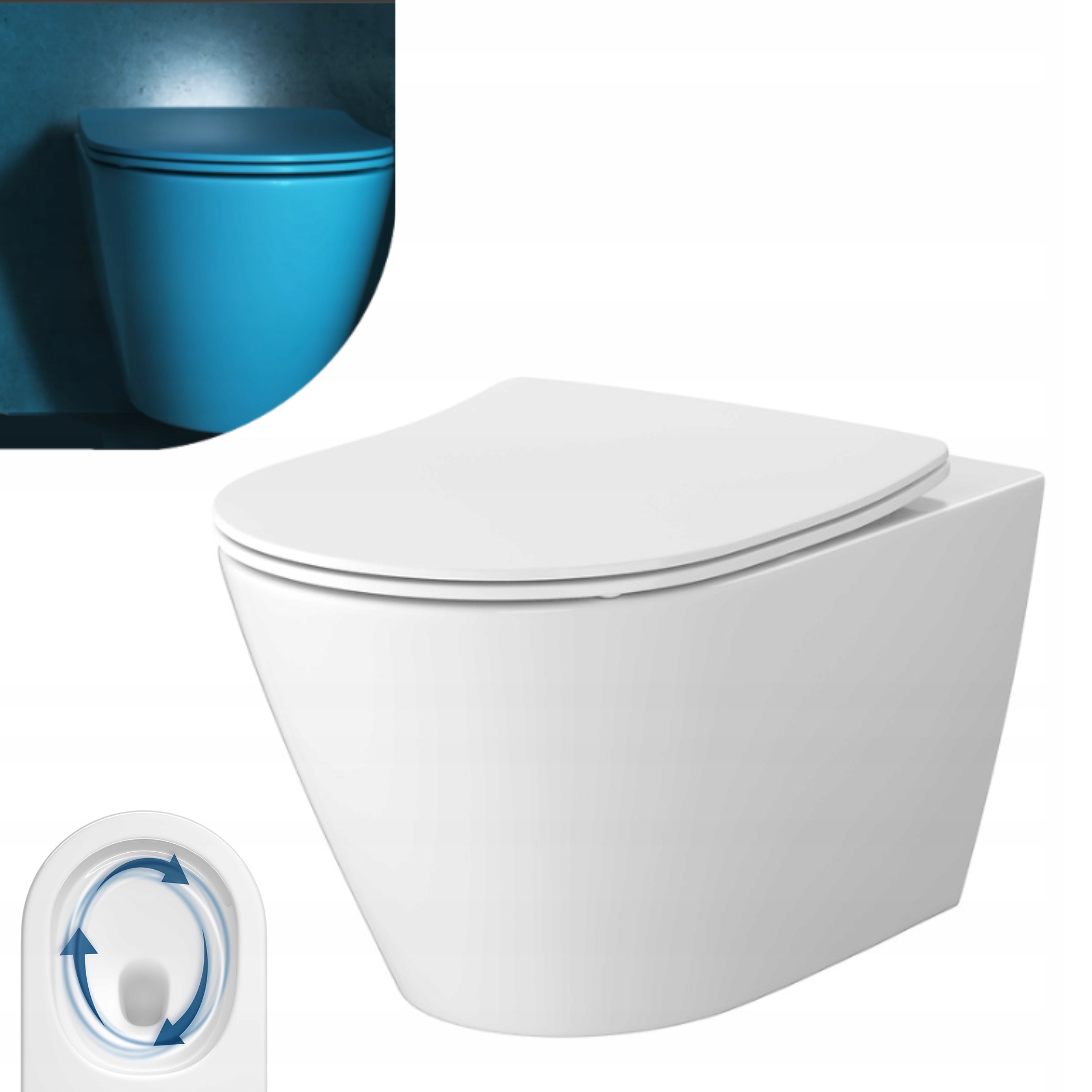 Cersanit Závěsná mísa Wc city pro Vortex Moonway Slim Led podsvícení