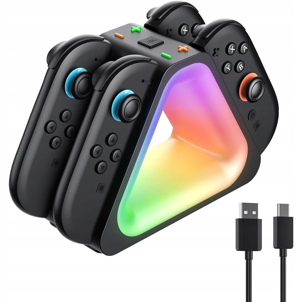 Stacja Ładująca 4W1 Do Switch 2 Joy-con Magnetyczna Rgb 7 Trybów