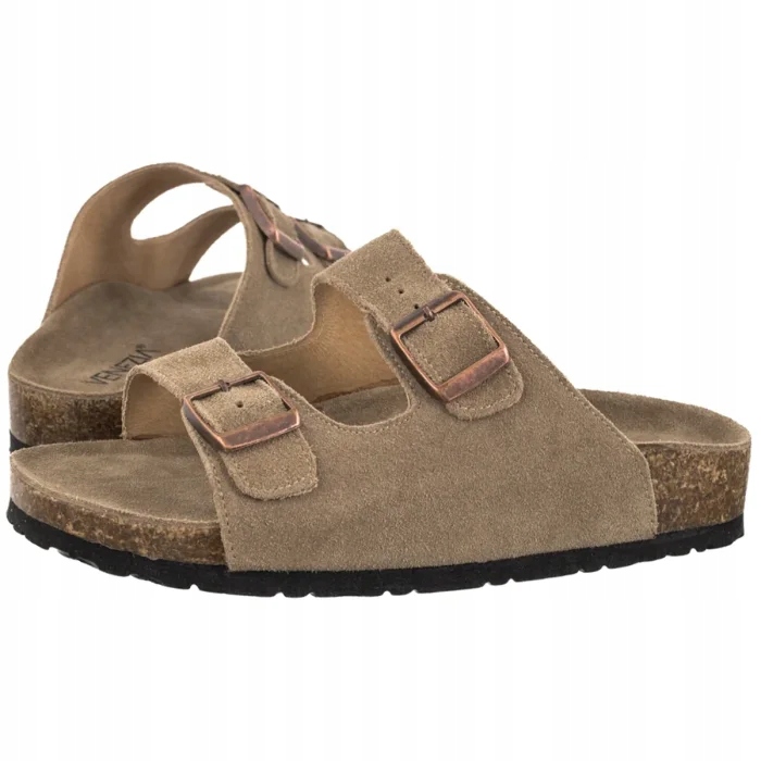 Dámské kožené boty Nazouváky Venezia Khaki V408-04497-02KHA Zelené
