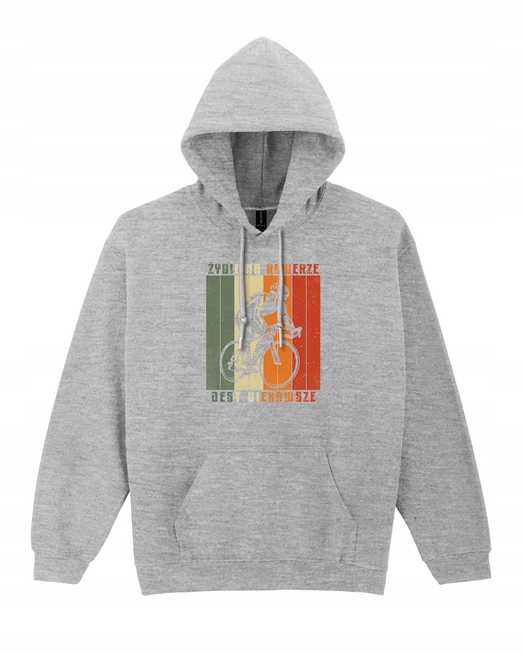 Mikina Život na kole je zajímavější Cyklistická mikina pro cyklistu Šedá XL