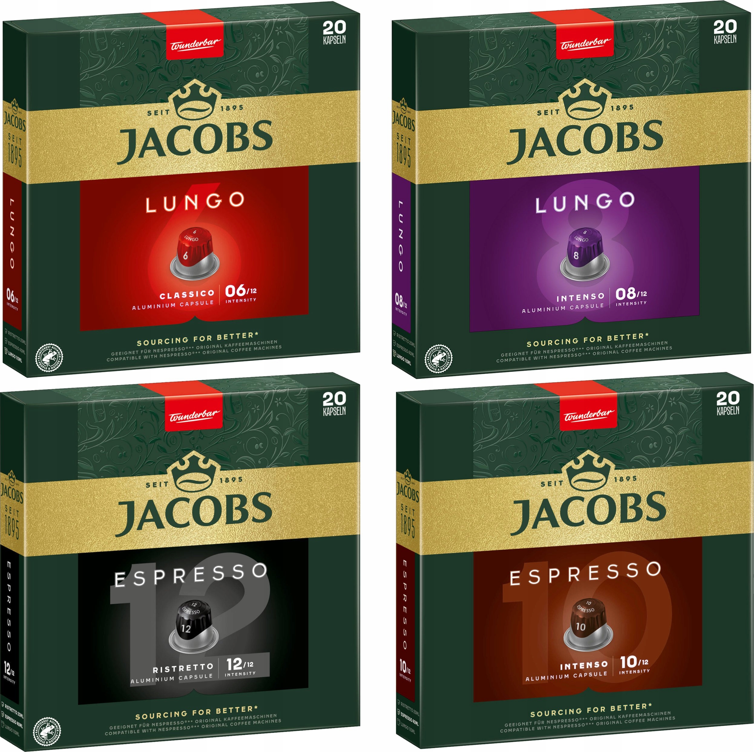 Levně Káva Nespresso Jacobs Espresso Lungo Set 80ks