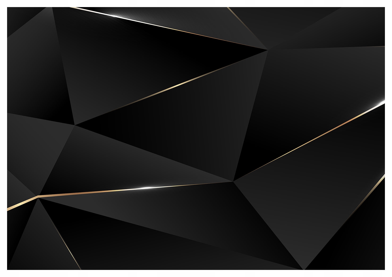 Vliesová fototapeta Čierne polygóny s prémiovým zlatom 400x280 lepidlo