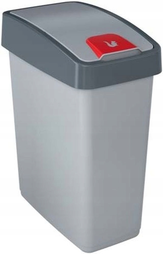 Levně koš odp.25l Magne, stříbrný/stř.klapka výklop., plast_EXTPLASTIMEX