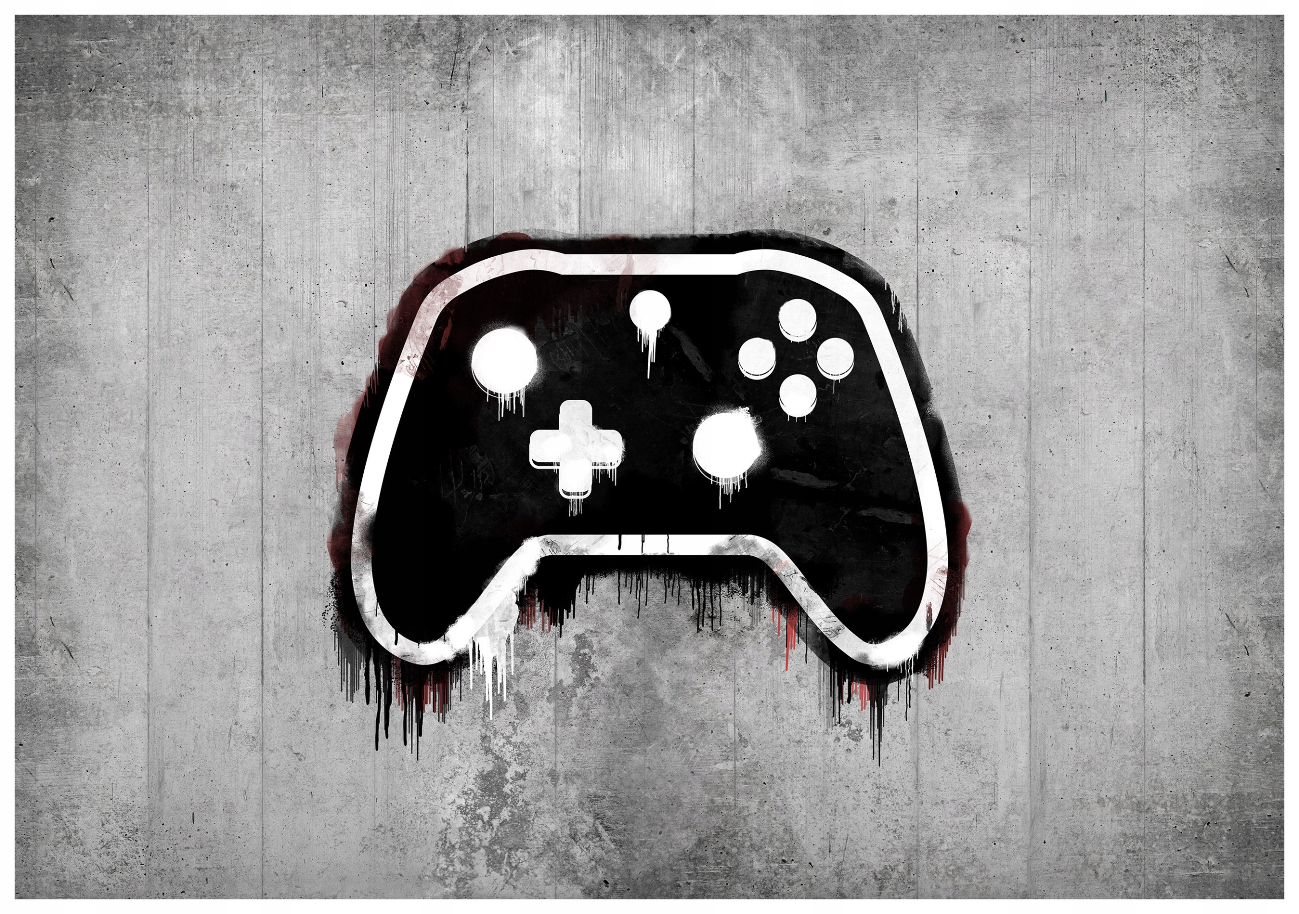 Fototapeta Gamepad na betonu Pop-art Graffiti Design 416x254 lepidlo