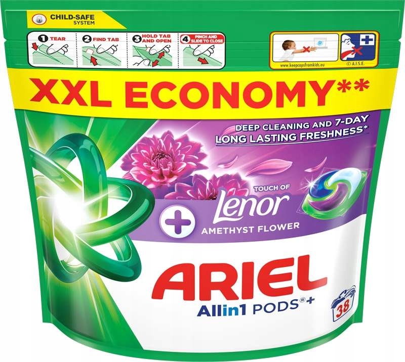 Ariel Allin1 Pods Amethyst Flower Kapsle Na Praní 38 Praní
