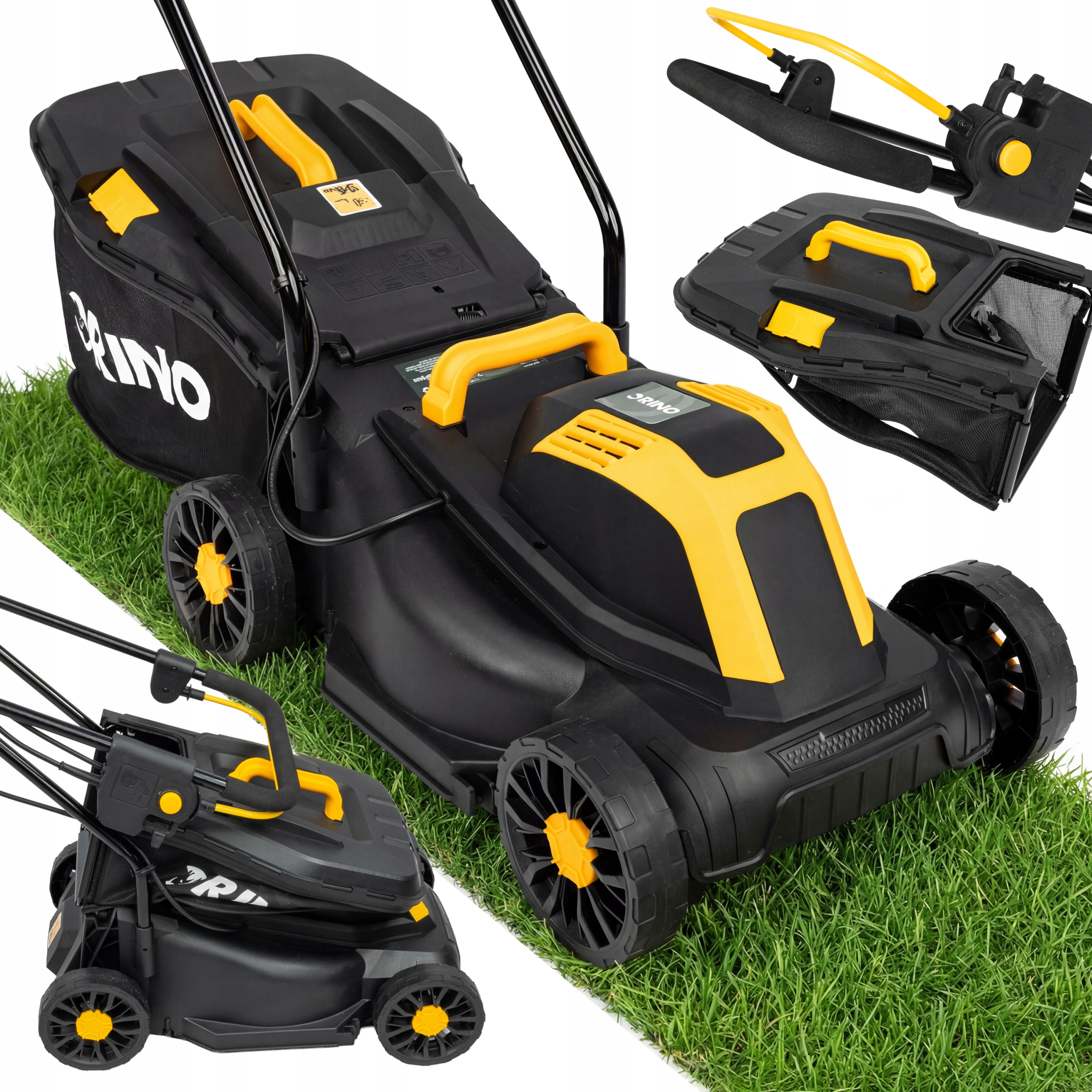 Kosiarka Elektryczna Do Trawy Regulacja Mocna Lekka 32CM Duży Kosz 32L 2000