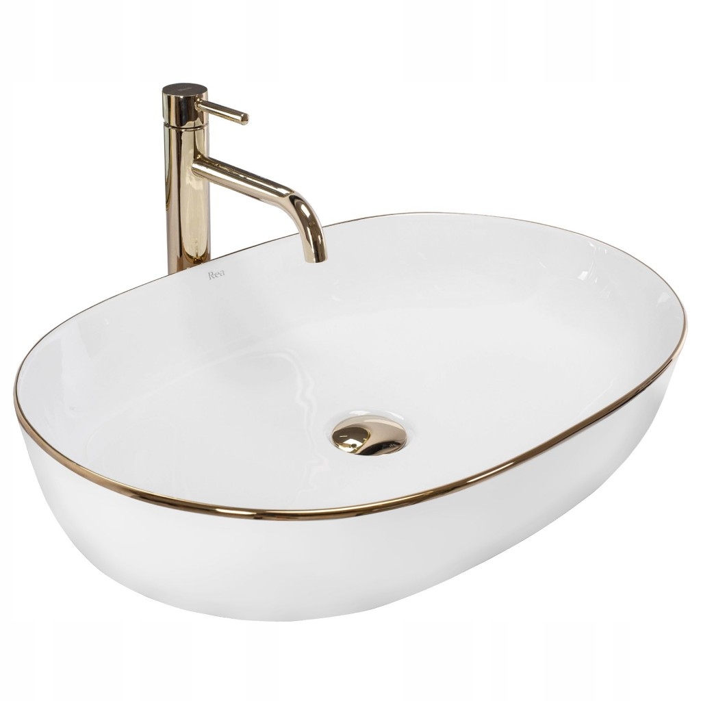 Umývadlo na dosku Cleo White Gold Edge (REA-U6211) /po/