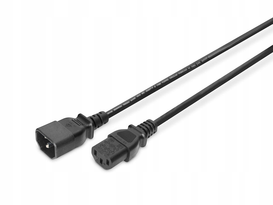 Przedłużacz zasilania C13-C14 1,8m czarny Digitus AK-440201-018-S