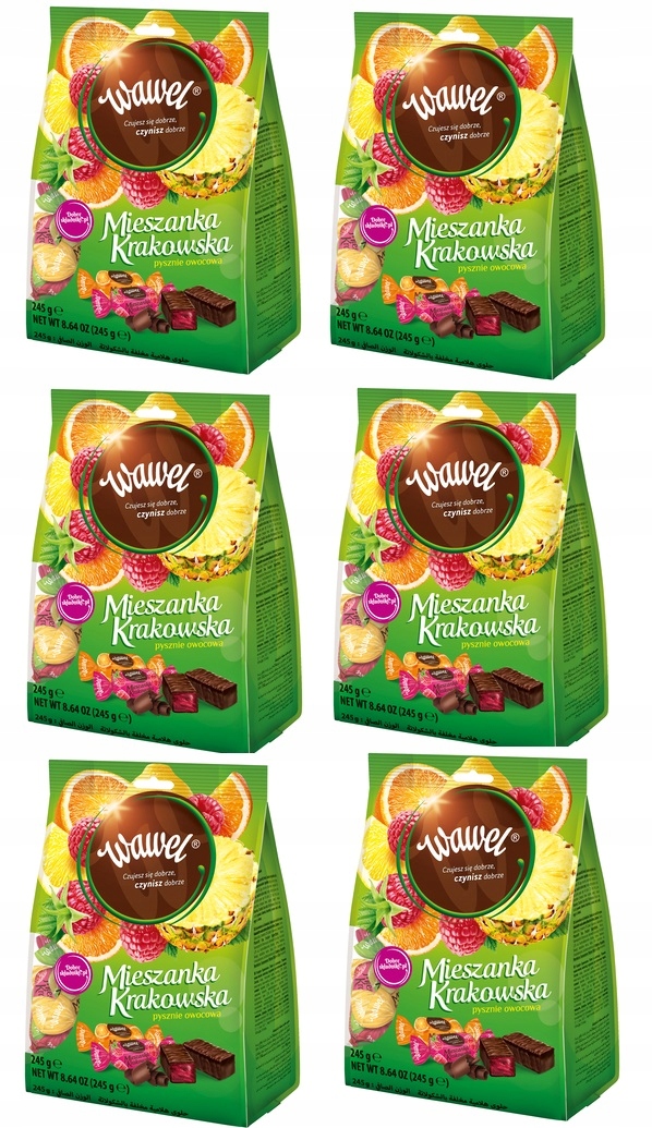 Levně 6x 245g Wawel Krakowska Mix želé Bonbóny , půlka kartonu