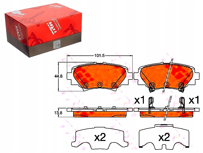 Brzdové Destičky Mazda Zadní 3 1,5-2,2D 13- Trw Asistent Kolize #34