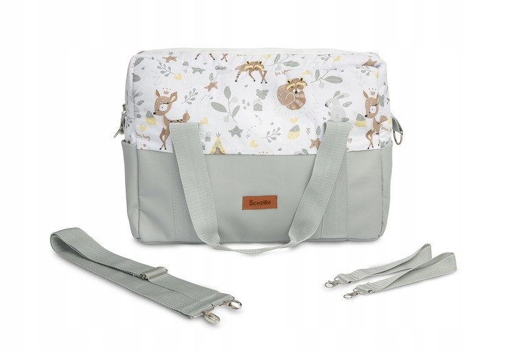 TORBA DO WÓZKA EKOSKÓRA LEŚNA PRZYGODA BIAŁA