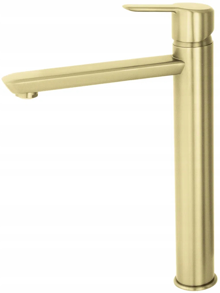 Vysoká zlatá brúsená stojanková umývadlová batéria Deante BQA_R20N