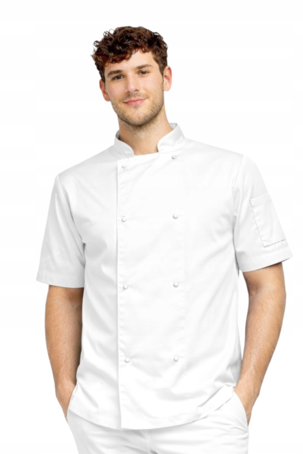 Mikina Bílá Kitel Gastronomická s patentkami, velikost 3XL