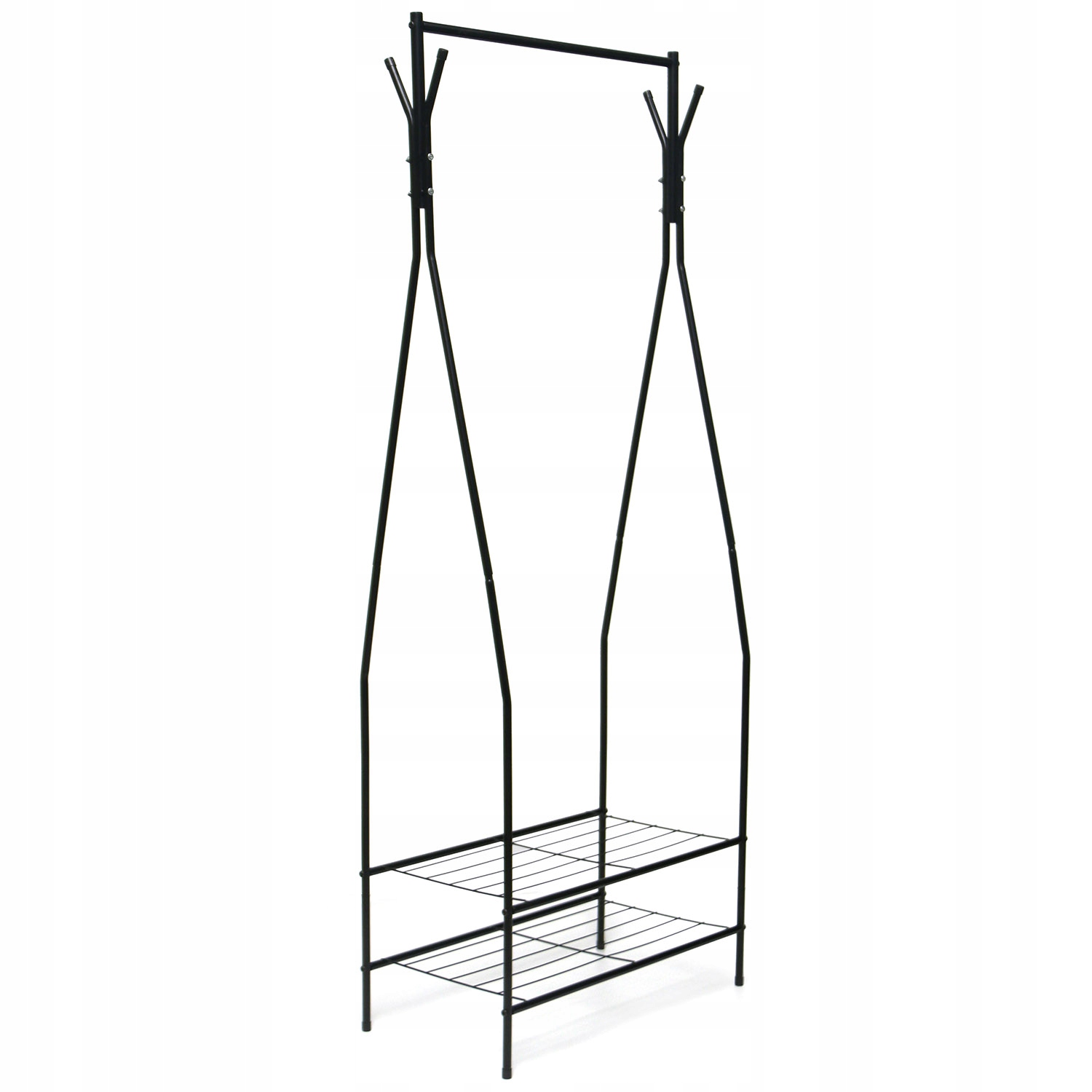 

Czarny metalowy stojak wieszak przedpokój garderob