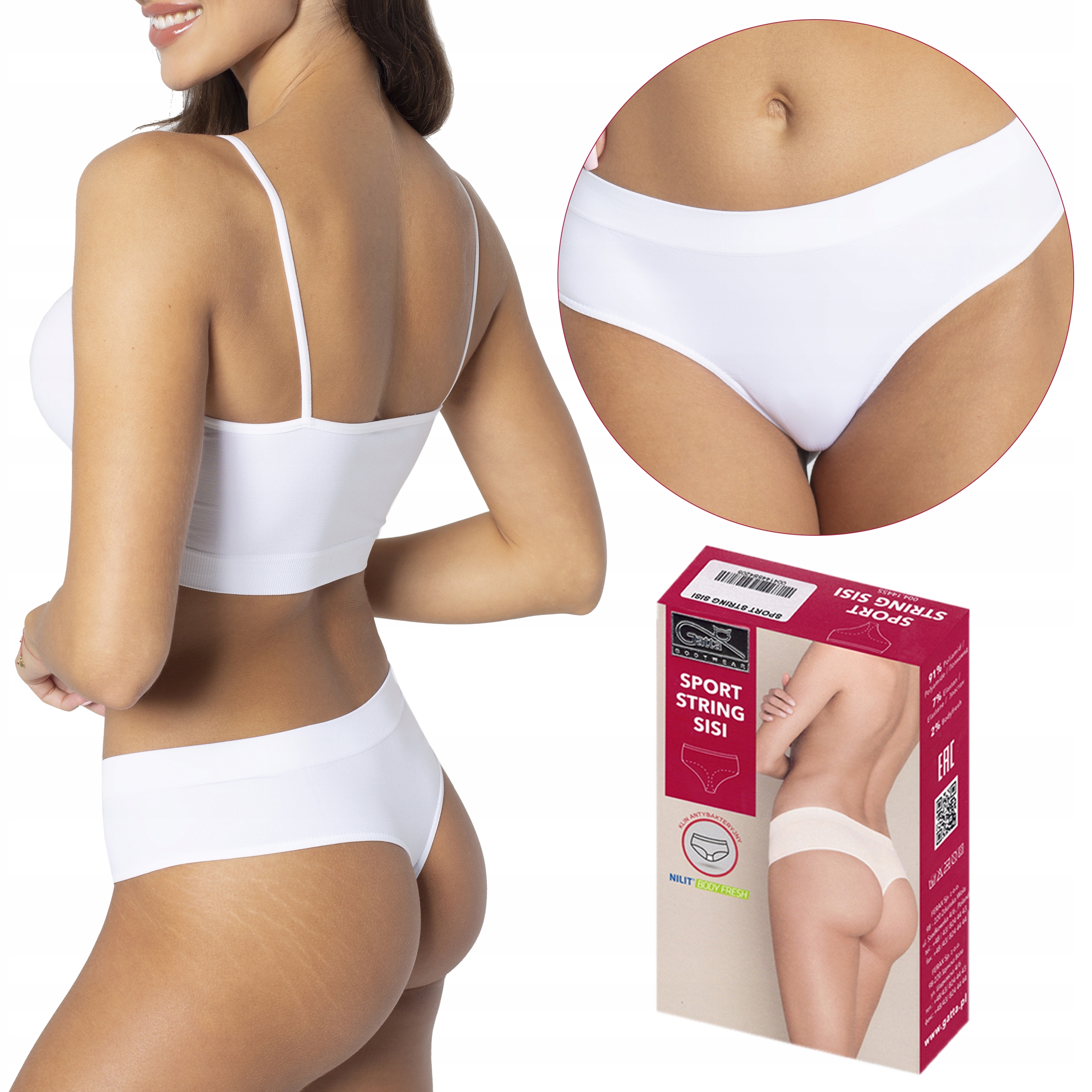 

Sisi Sport String Gatta stringi, białe, S