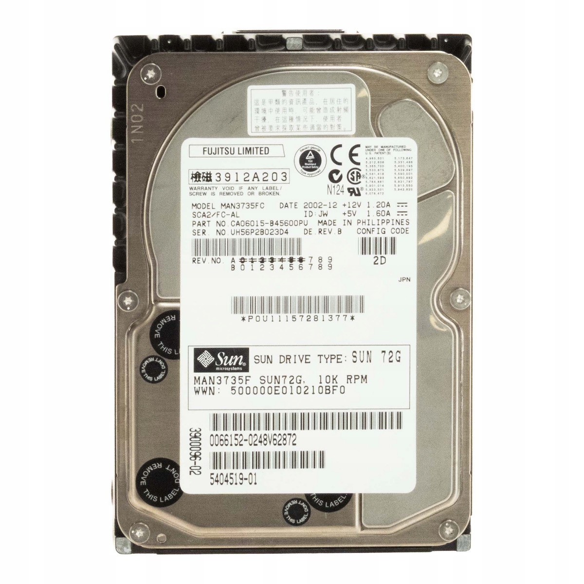 Sun 5404519-01 73GB 10K 4MB Fc 2Gbps 3.5'' MAN3735FC