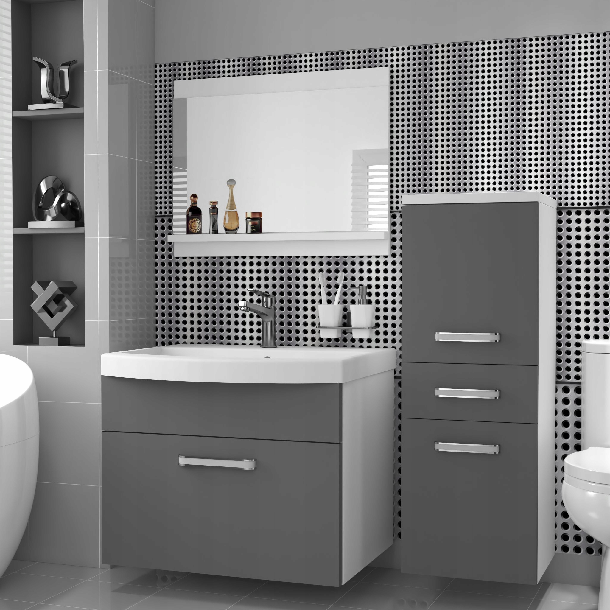 Meble łazienkowe z LUSTREM z UMYWALKĄ