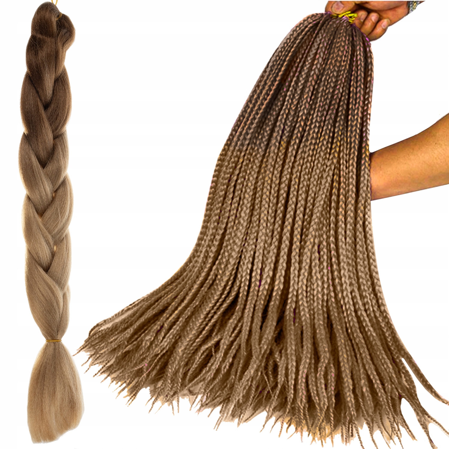 Syntetické vlasy 60 cm Připínací copánek Ombre Blond Umělé copánky
