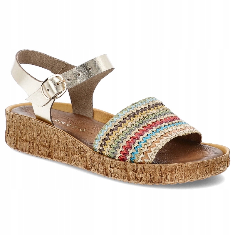Zlaté sandály Armodo Pohodlné dámské boty v boho stylu