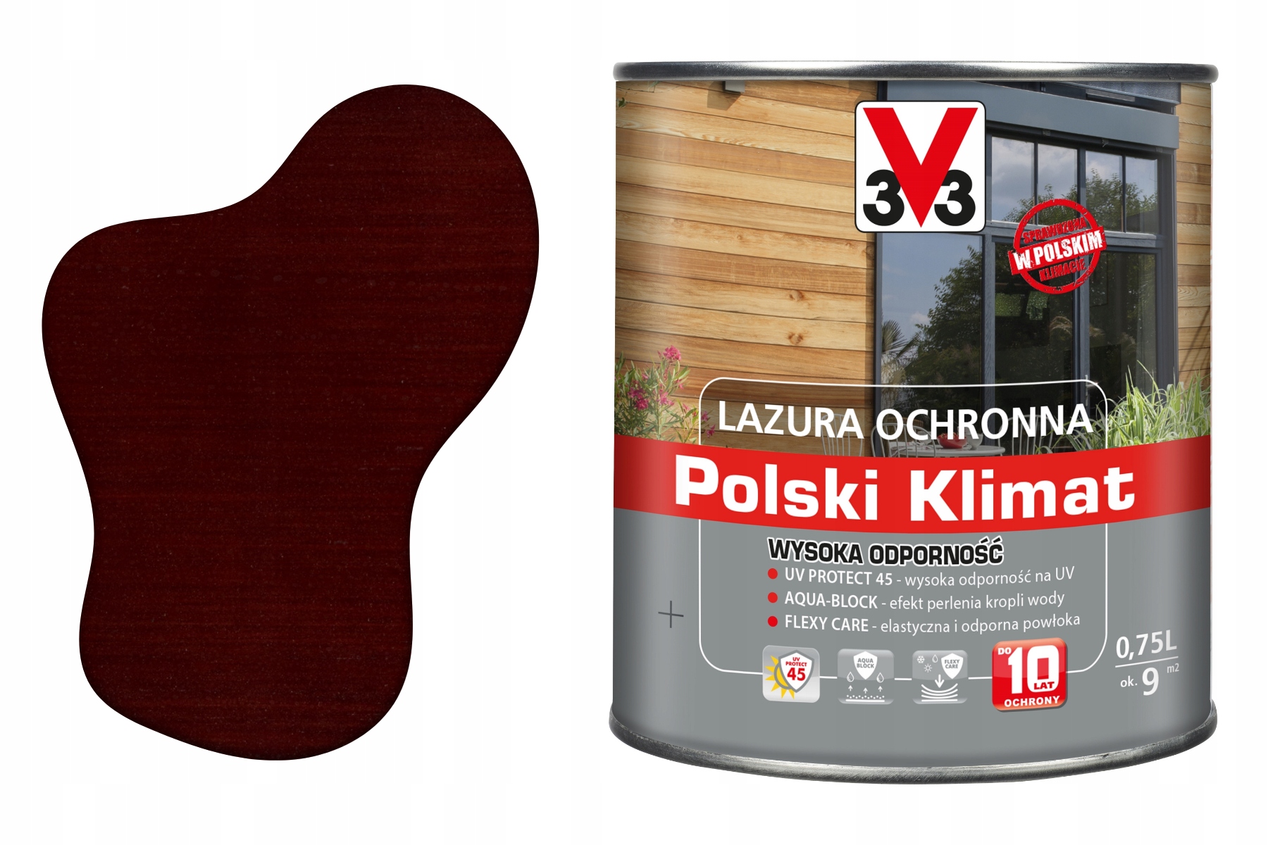 LAZURA OCHRONNA V33 POLSKI KLIMAT 10LAT 0,75L MAHOŃ